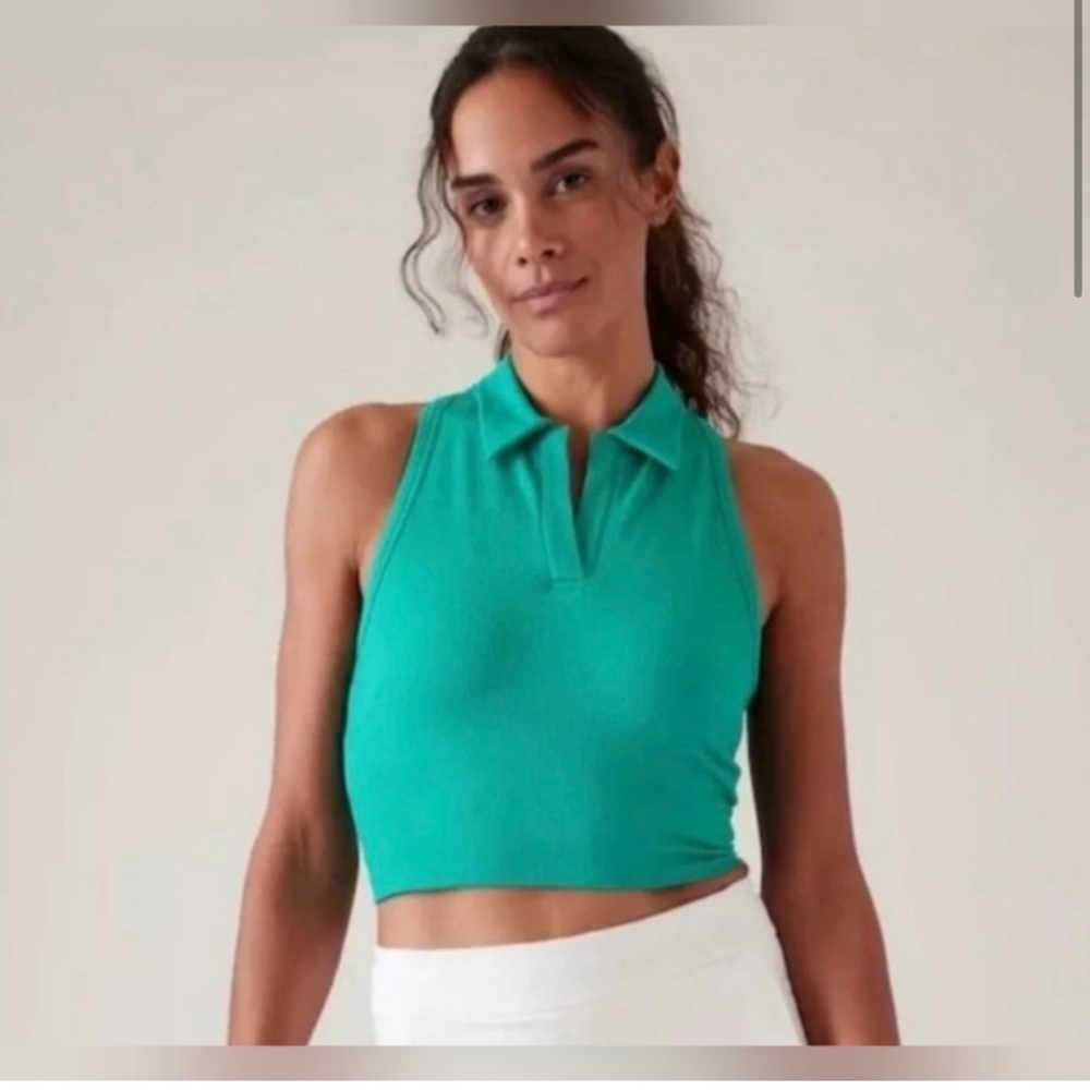 NWT Athleta Aurora Seamless Crop Polo Tank